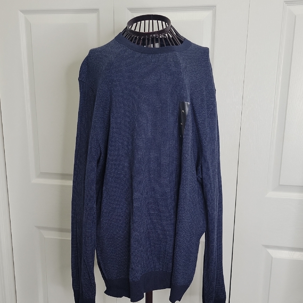 Banana Republic Men's Navy Crewneck Waffle Weave Pullover Men's Size XL NWT